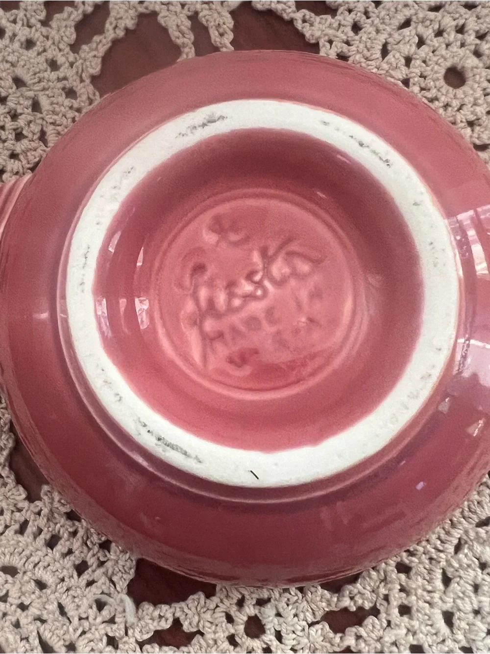 Vintage Fiesta Rose Pink Double Handle Soup Bowl USA Homer Laughlin Cottagecore